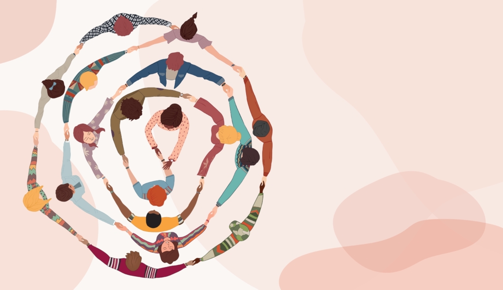 Group,Of,People,In,Circle,From,Diverse,Culture,Holding,Hands.cooperation